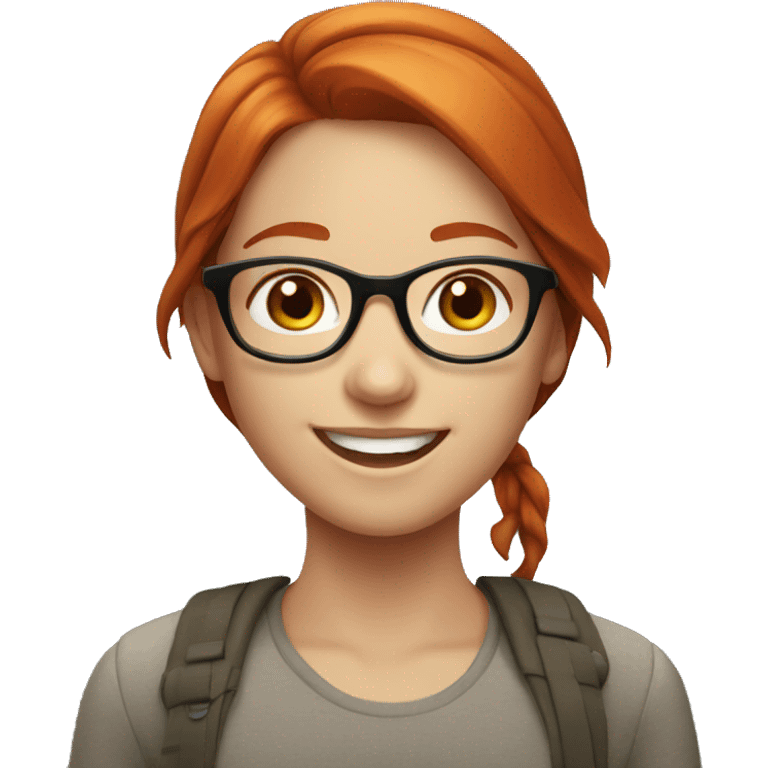 smiling redhead girl with glasses emoji