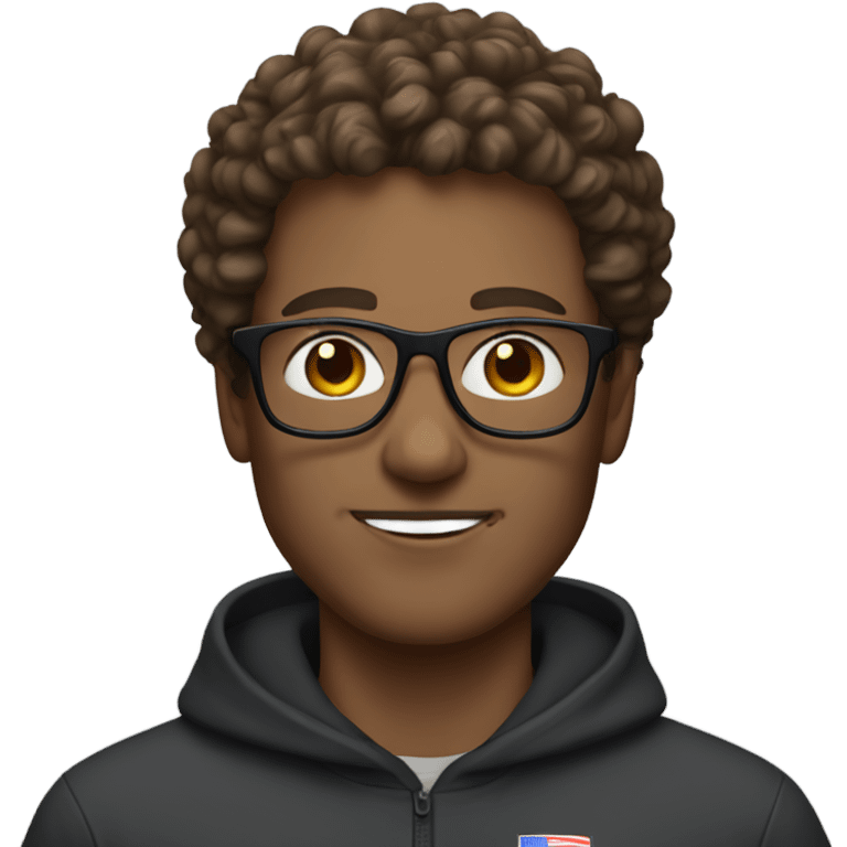 white man with glasses, and short brown curly hair, with sportswear emoji