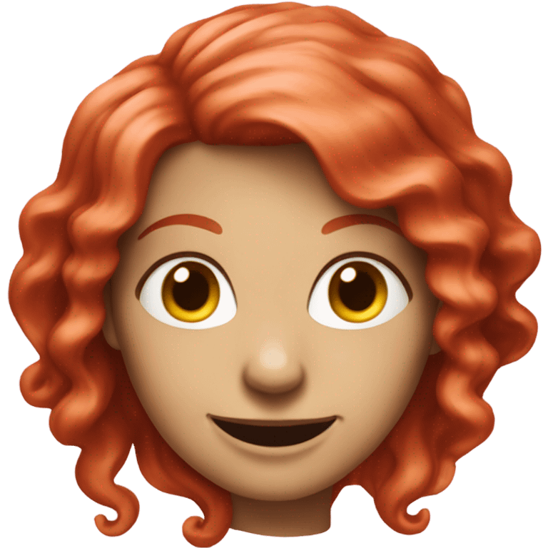 A red haired woman with a devilish grin emoji