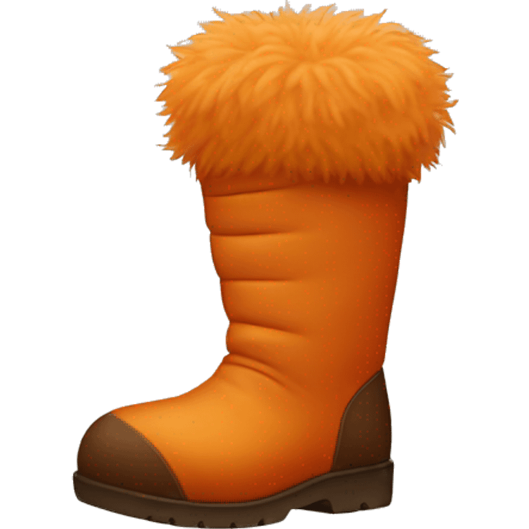 Orange/brown coloured fluffy boots  emoji