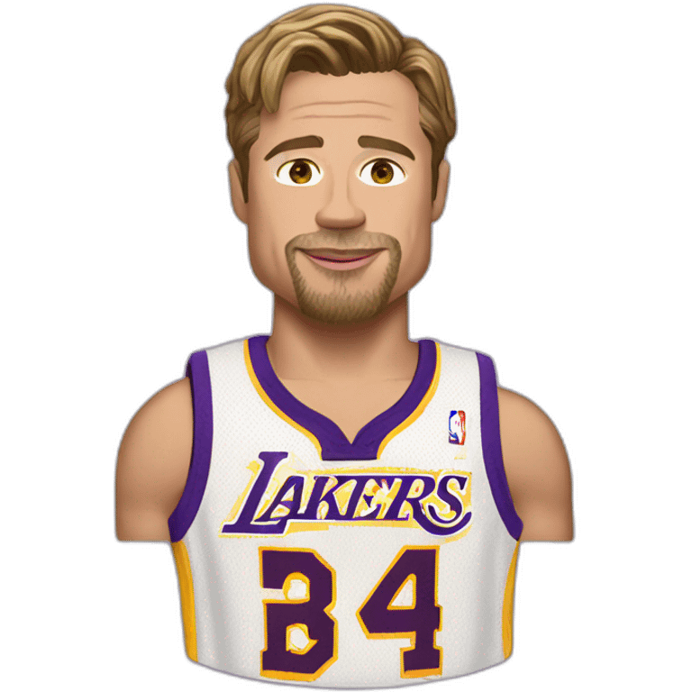 brad pitt with lakers jersey emoji