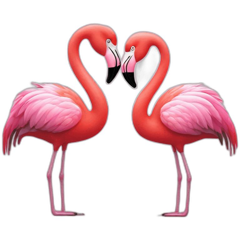 two pink flamingos forming a heart emoji