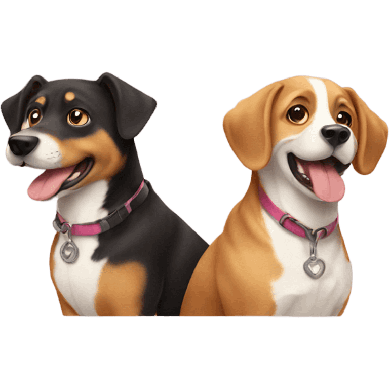 Two dogs as best friends  emoji