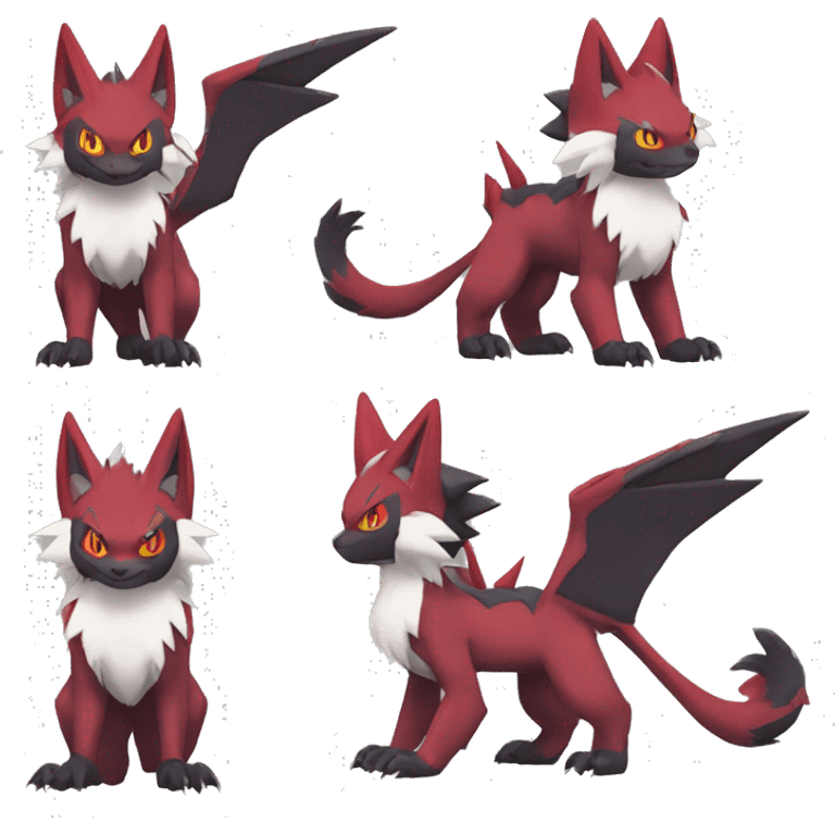 Noivern-Litten-Zoroark-Zangoose full body emoji