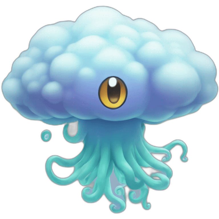 A Pokémon that resembles a spectral cloud with flying tentacles emoji