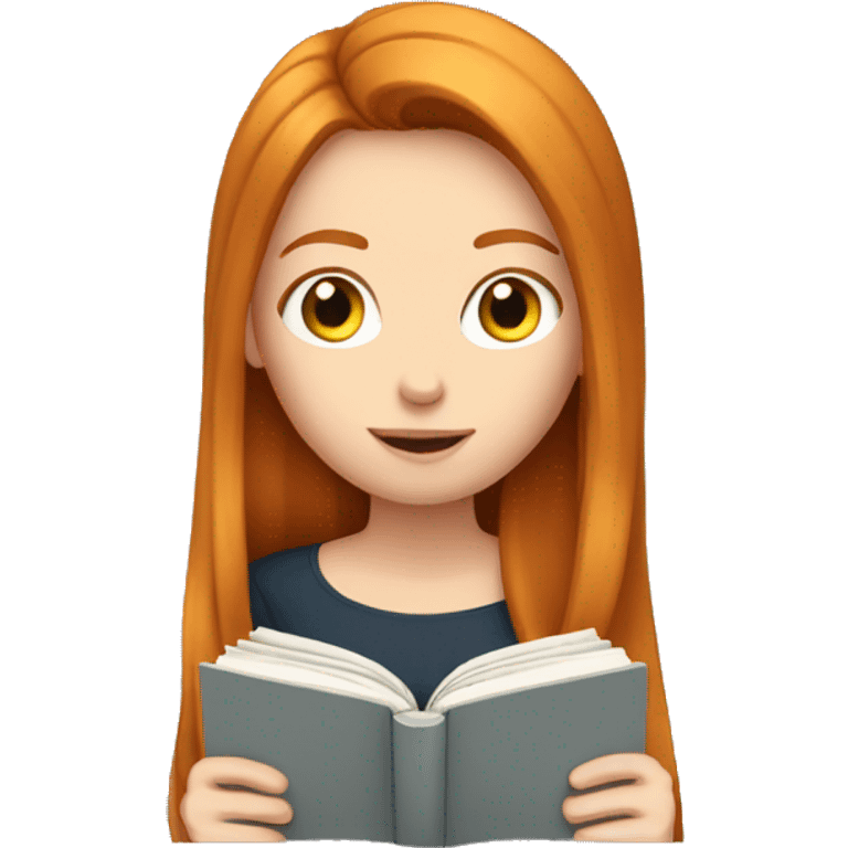 ginger girl straight hair reading emoji