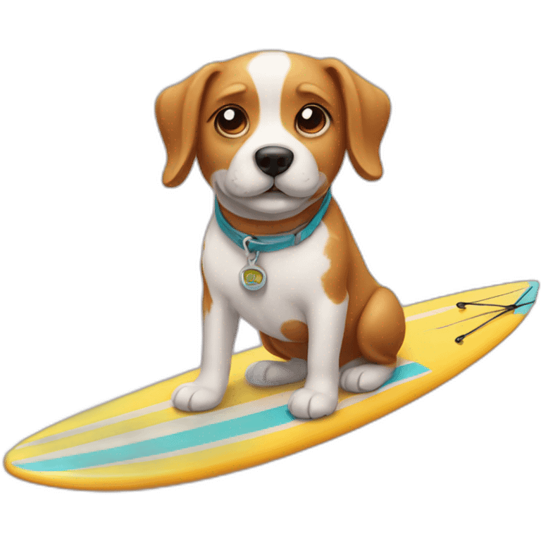 Dog on a surfboard emoji