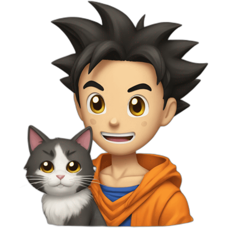 goku whit a cat emoji