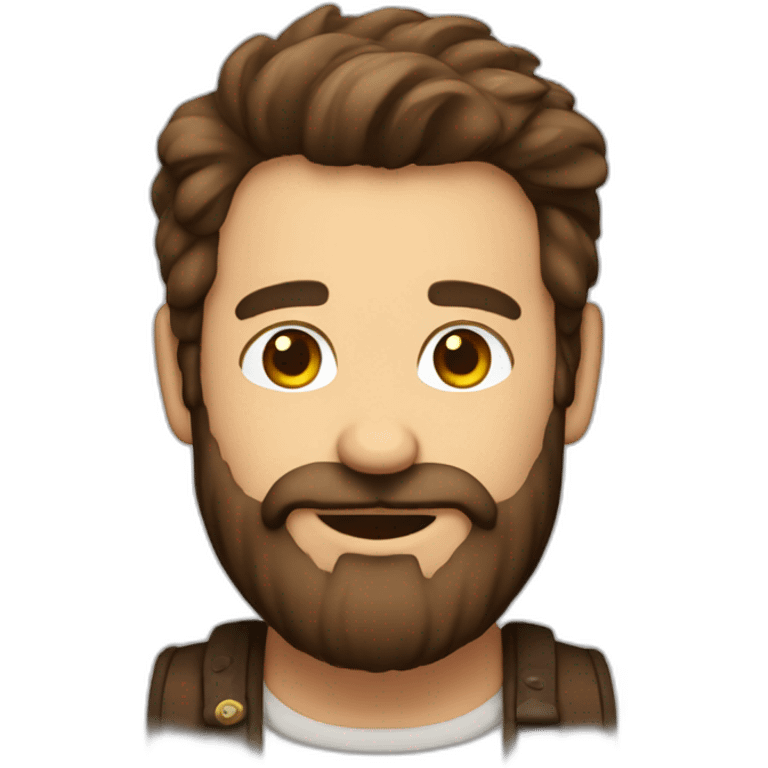 Boldness Beard Man brown hair with beer emoji