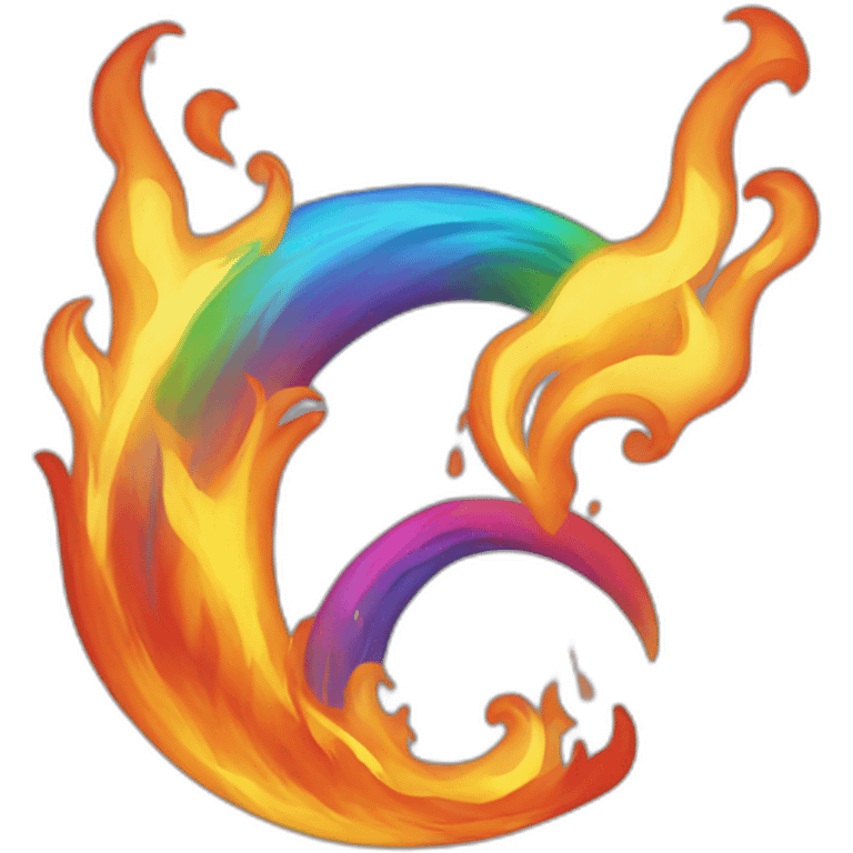 rainbow fire emoji