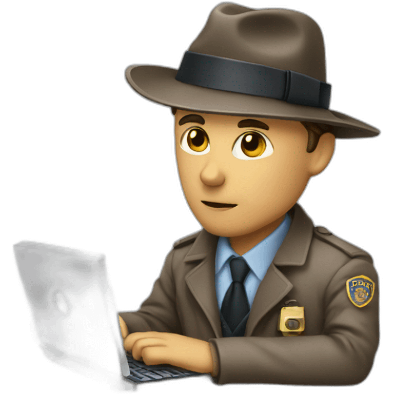 detective with a computer emoji