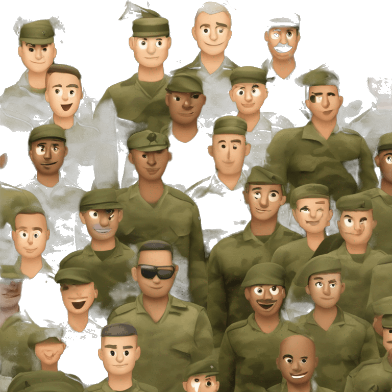 crie um emoji de um militar do exercito brasileiro com o camuflado típico emoji