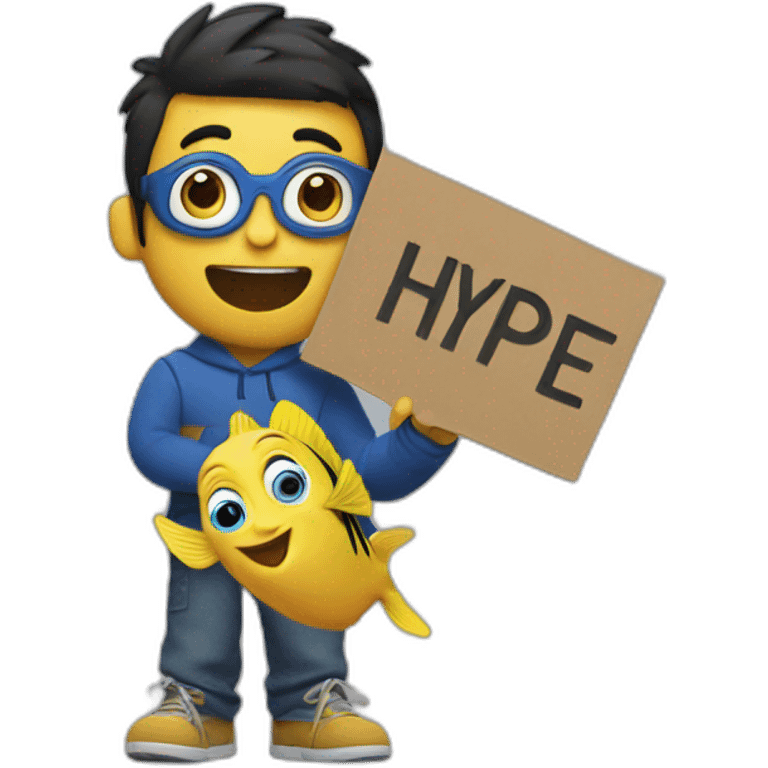 dory holding a hype sign emoji