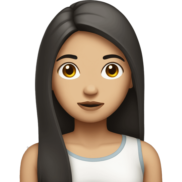 filipino girl with long straight hair and thin eyebrows emoji