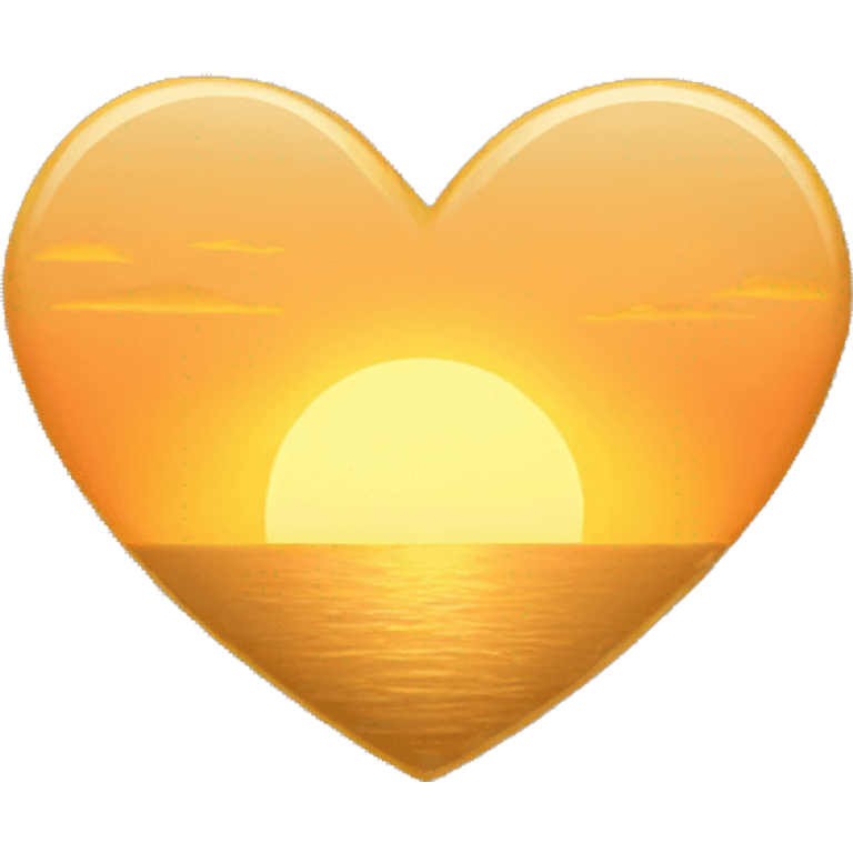 golden sunset colored heart emoji