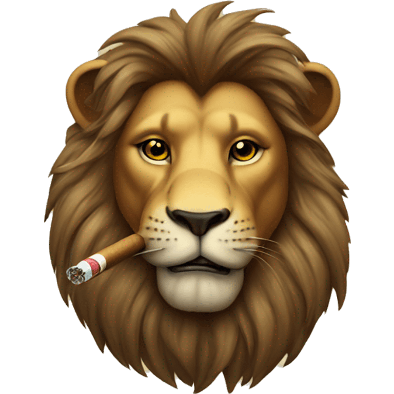 Lion smoking cigar emoji