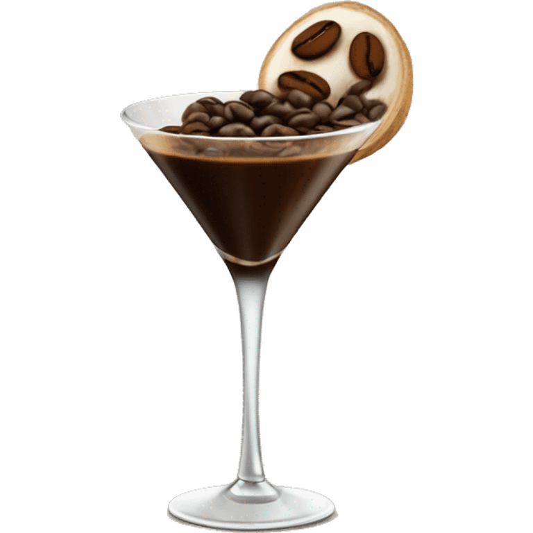 Espresso martini with 3 espresso beans in it emoji