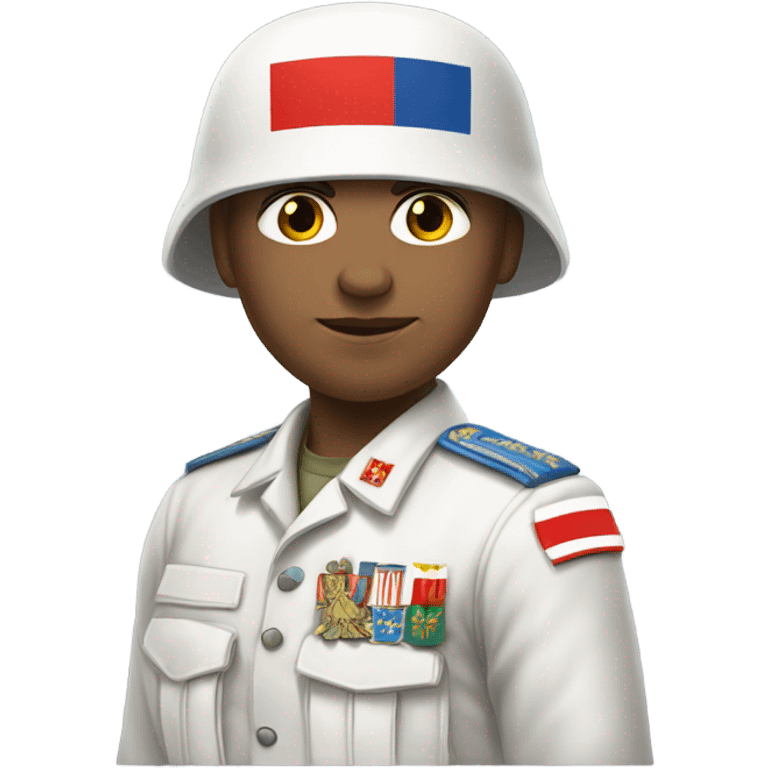 super realistic white soldier with russian flag emoji