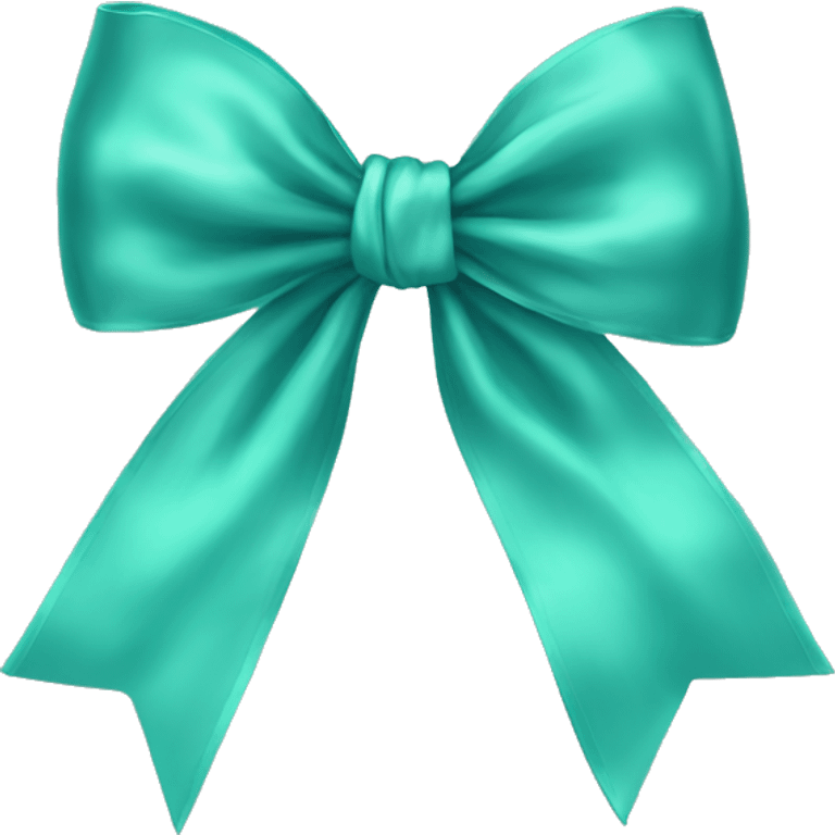 Realistic light teal silk bow emoji