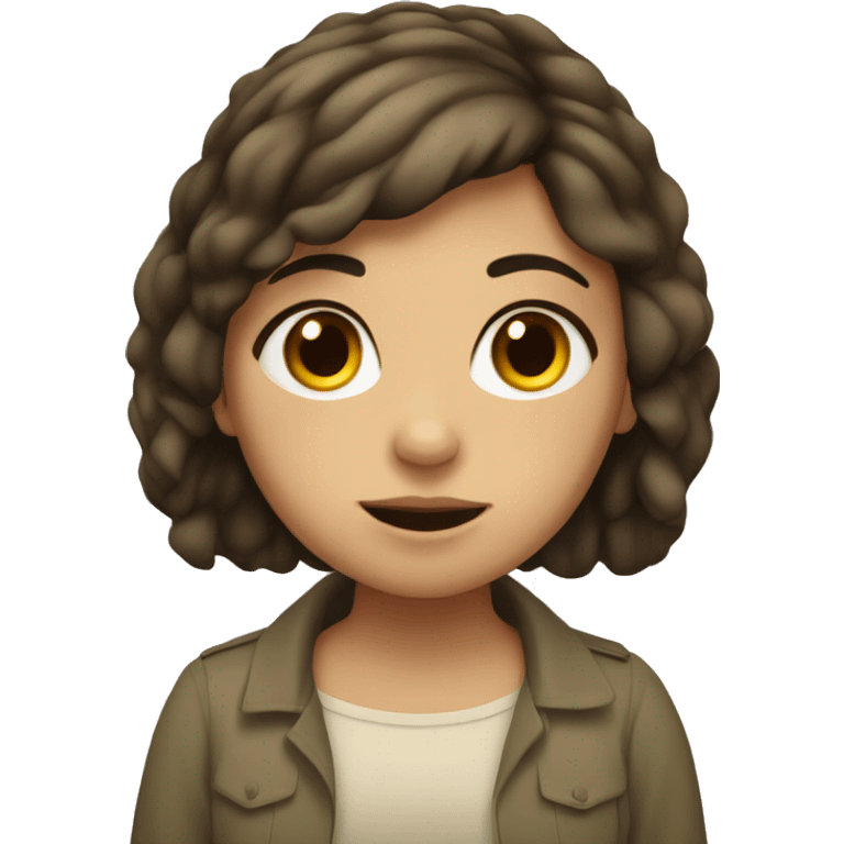 Israeli  wight girl with short brown hair proud for her country  emoji