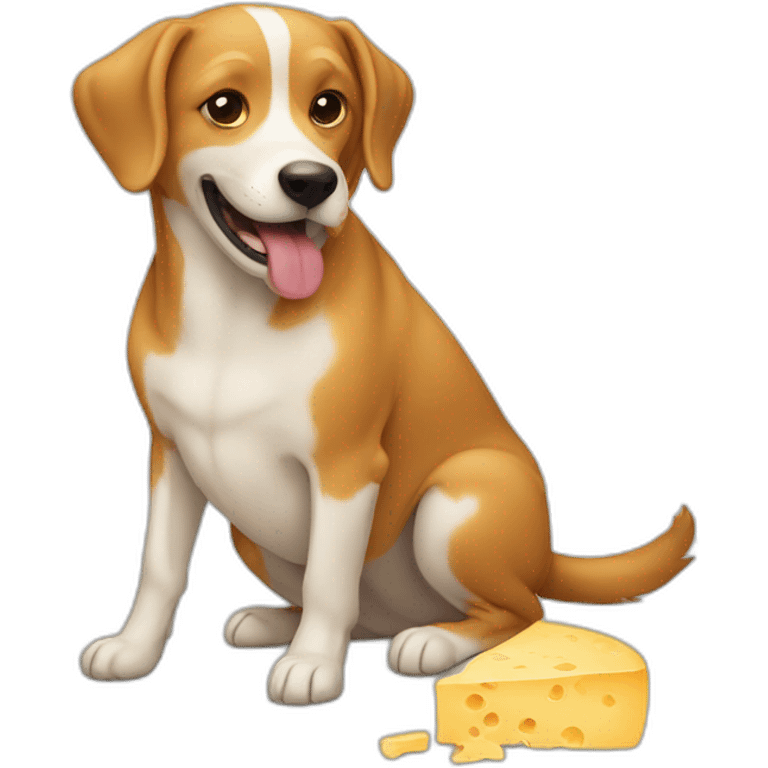 dog eating cheese emoji