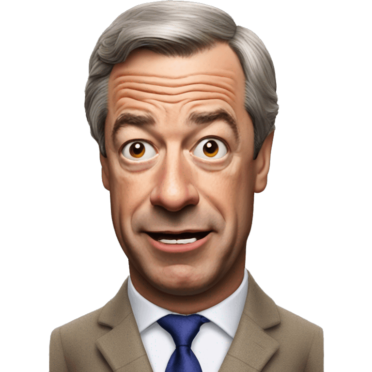 Nigel Farage looking to the left with raised eyebrows and open mouth  emoji