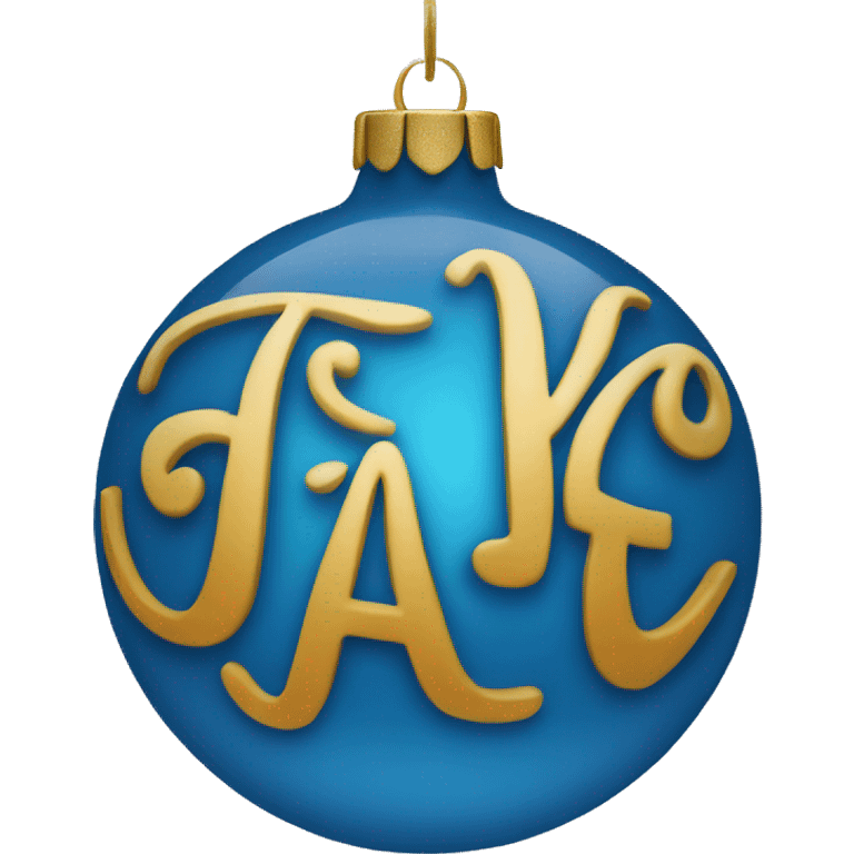 blue ornament with the name jake on it in cursive  emoji