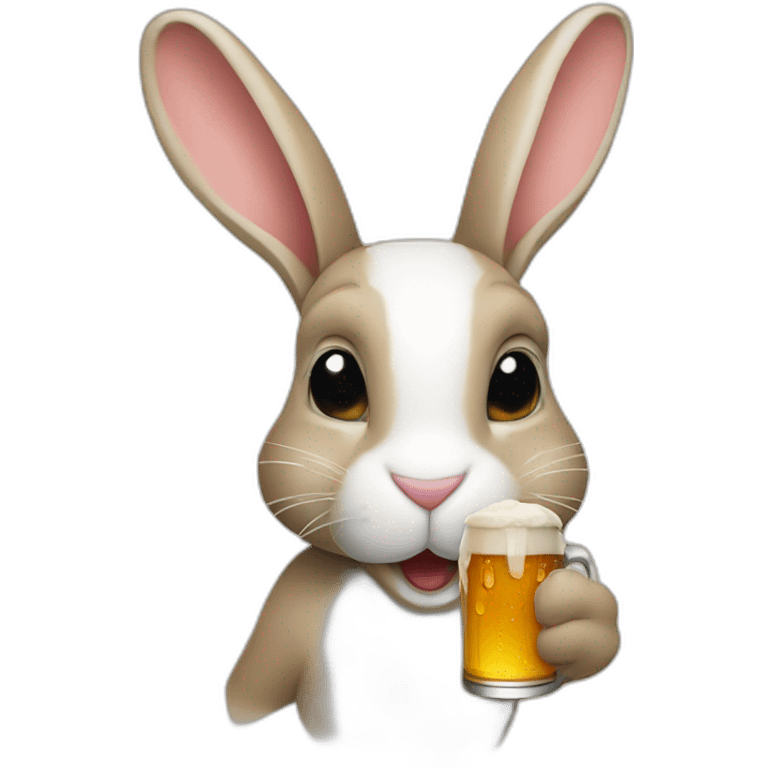 drinking beer rabbit emoji