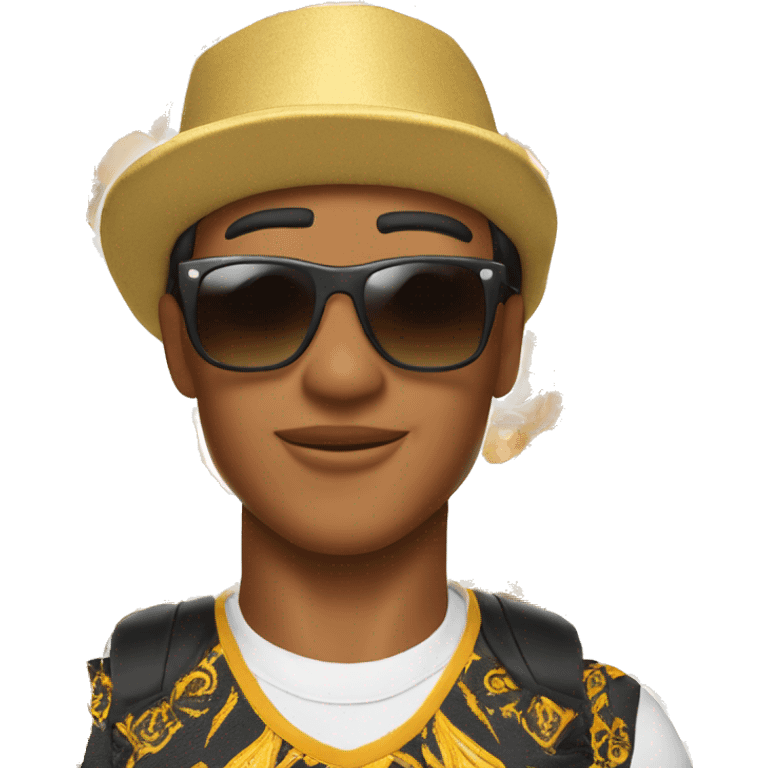 Lightskin man with Versace sunglasses and a shape up wearing a doordash hat  emoji