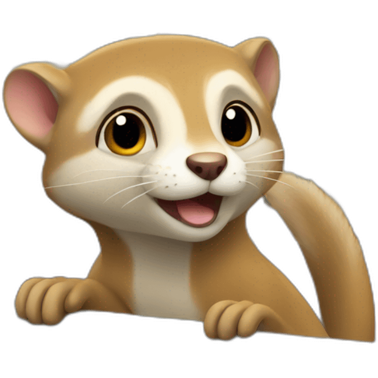 Weasel in a train emoji