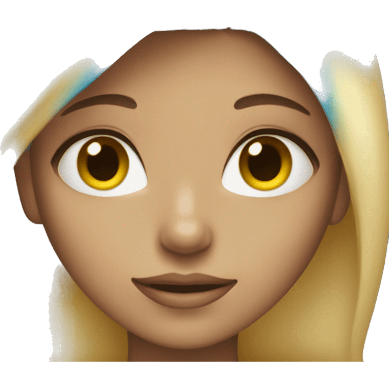 A blond girl with blue hair emoji