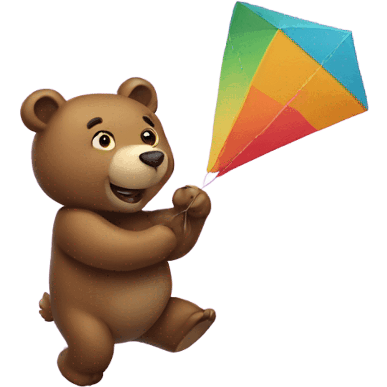 Bear flying a kite emoji