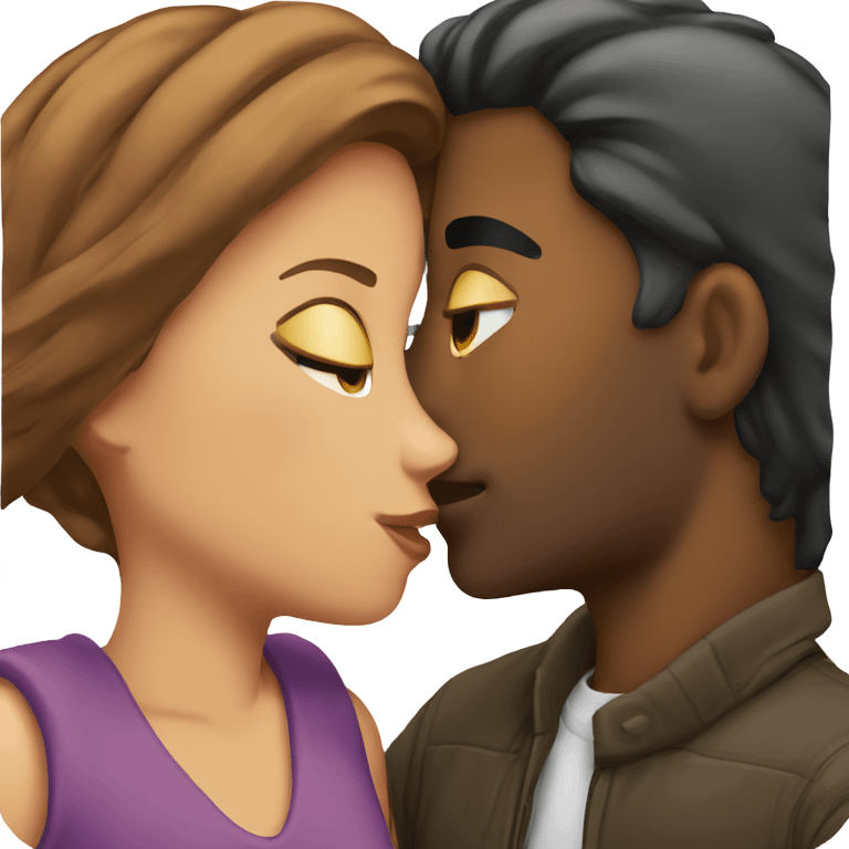 a girl and guy kissing emoji