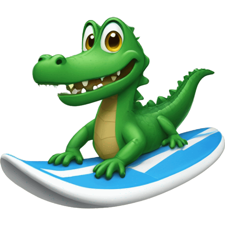 Alligator in a surfboard emoji