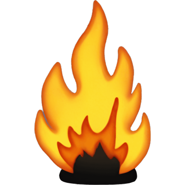 A fire with a face on it with black feet and black arms emoji