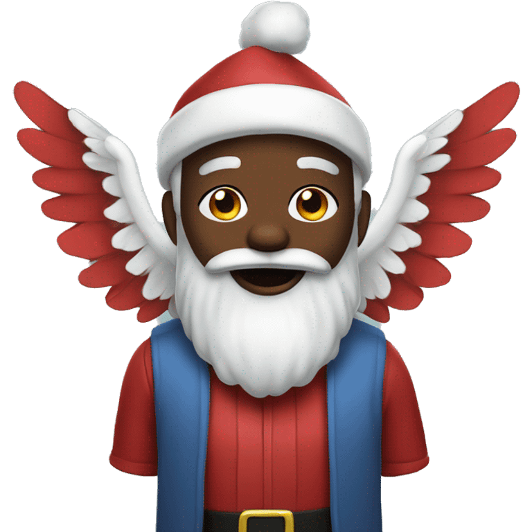 Black Santa with wings emoji