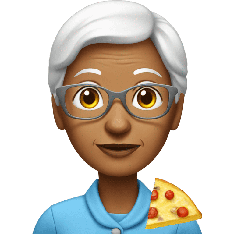 Grandmother with omelet with mushrooms  emoji