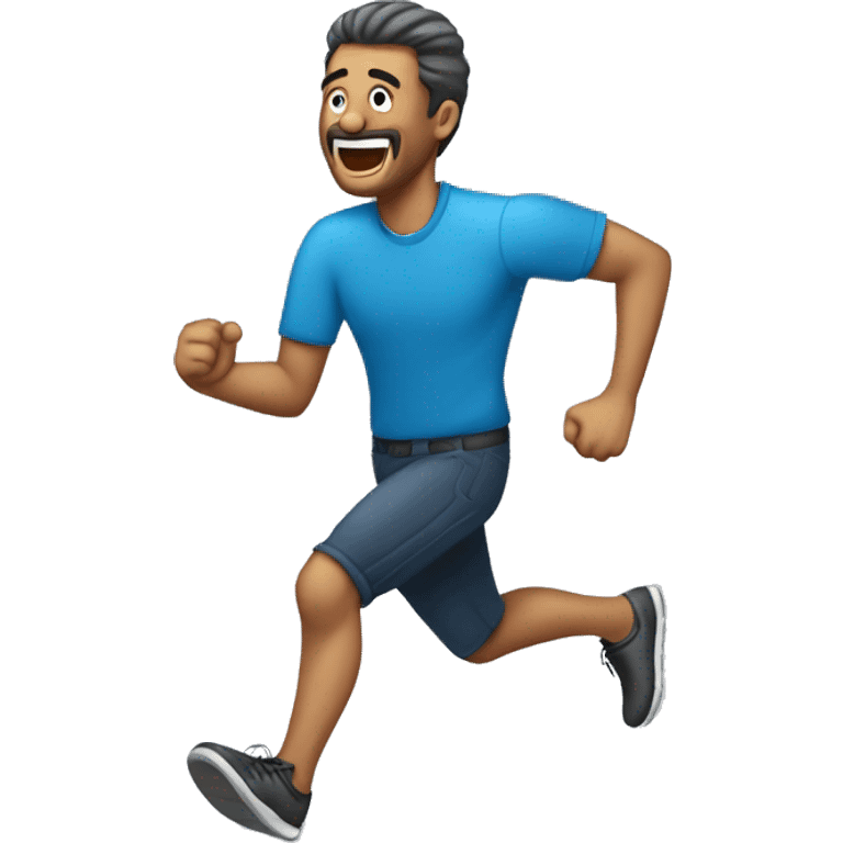 Hombre corriendo con audifonos de sordos emoji