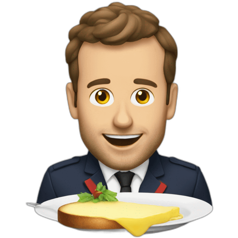 Macron eating raclette emoji