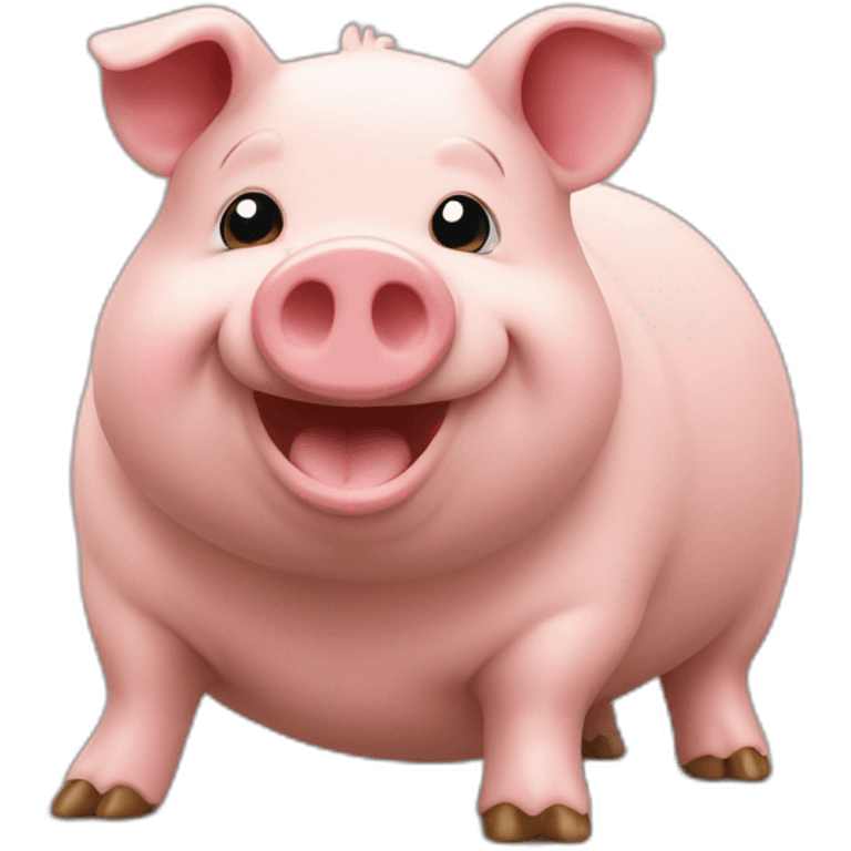 Un cochon sur une cheminée emoji