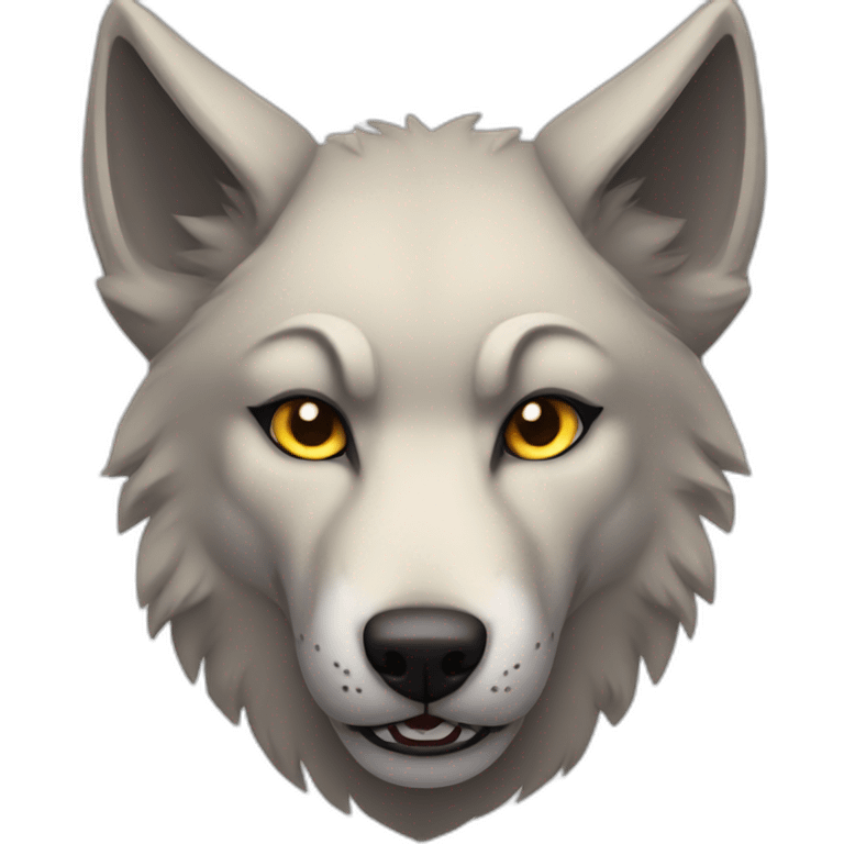 Muscular anthro wolf emoji