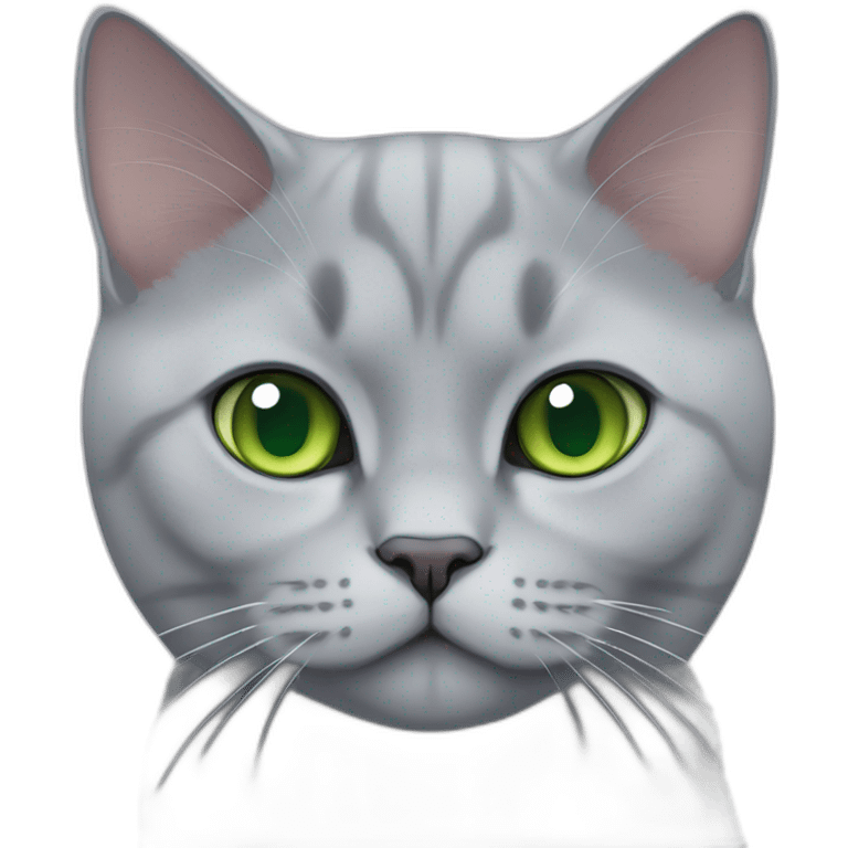 lilac british shorthair cat with green eyes emoji