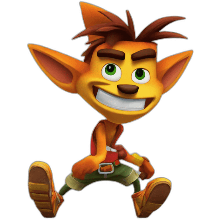 Crash bandicoot qui boit avec rayman emoji