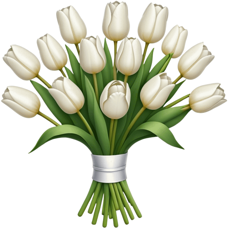 white tulip bouquet  emoji