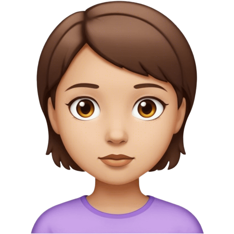 short brown hair-young girl emoji