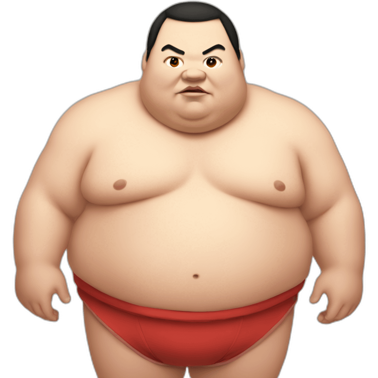 Fat sumo wrestler with Down syndrome emoji