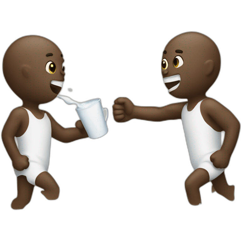 Mud vs milk fighting emoji