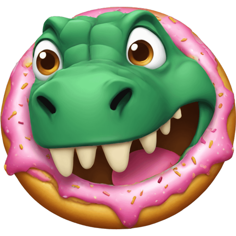 Dinosaur eating a donut  emoji