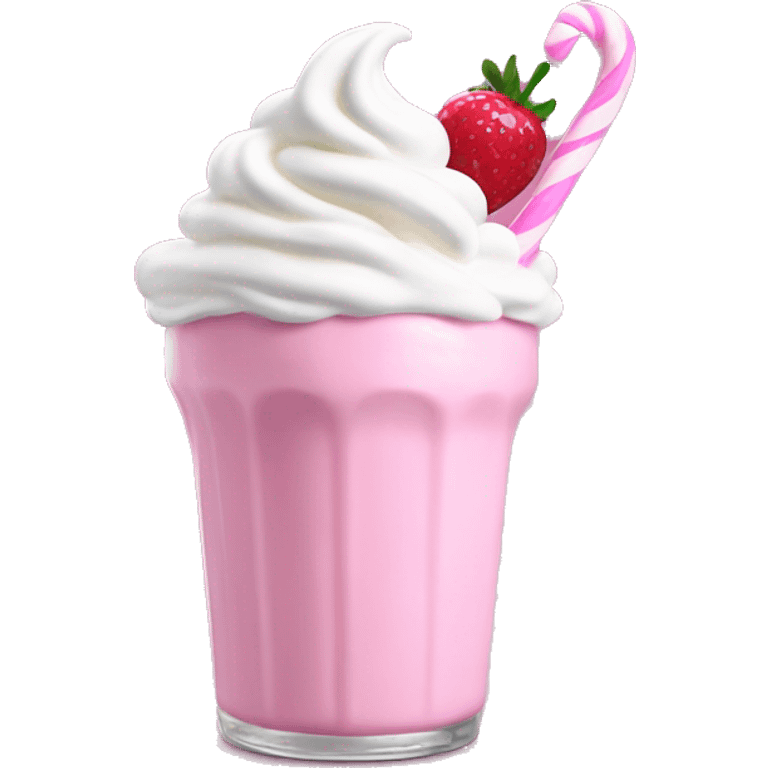 Pink milkshake with pink whip cream emoji