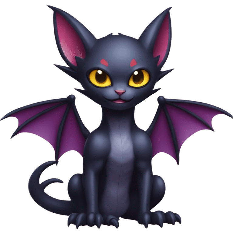 Cool Cute Edgy Chibi Bat-Cat-Noivern-Noibat-Litten-Pokémon-Fakémon-hybrid emoji